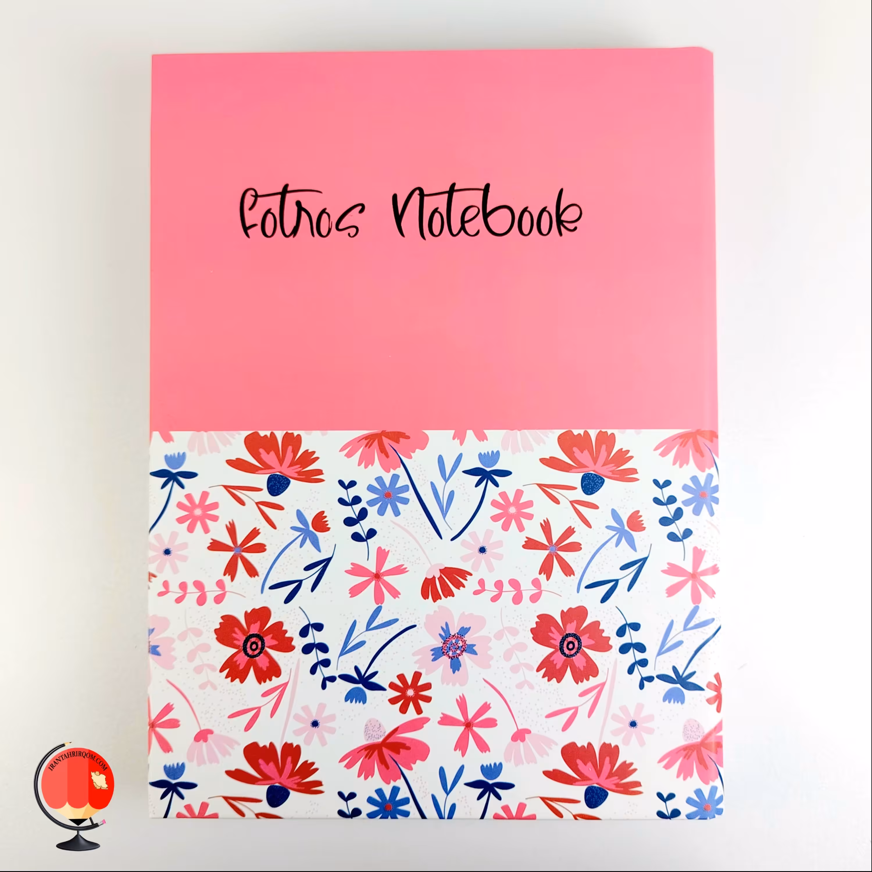 دفتر کلاسوری فطرس 100  برگ  طرح گل صورتی کد 3563