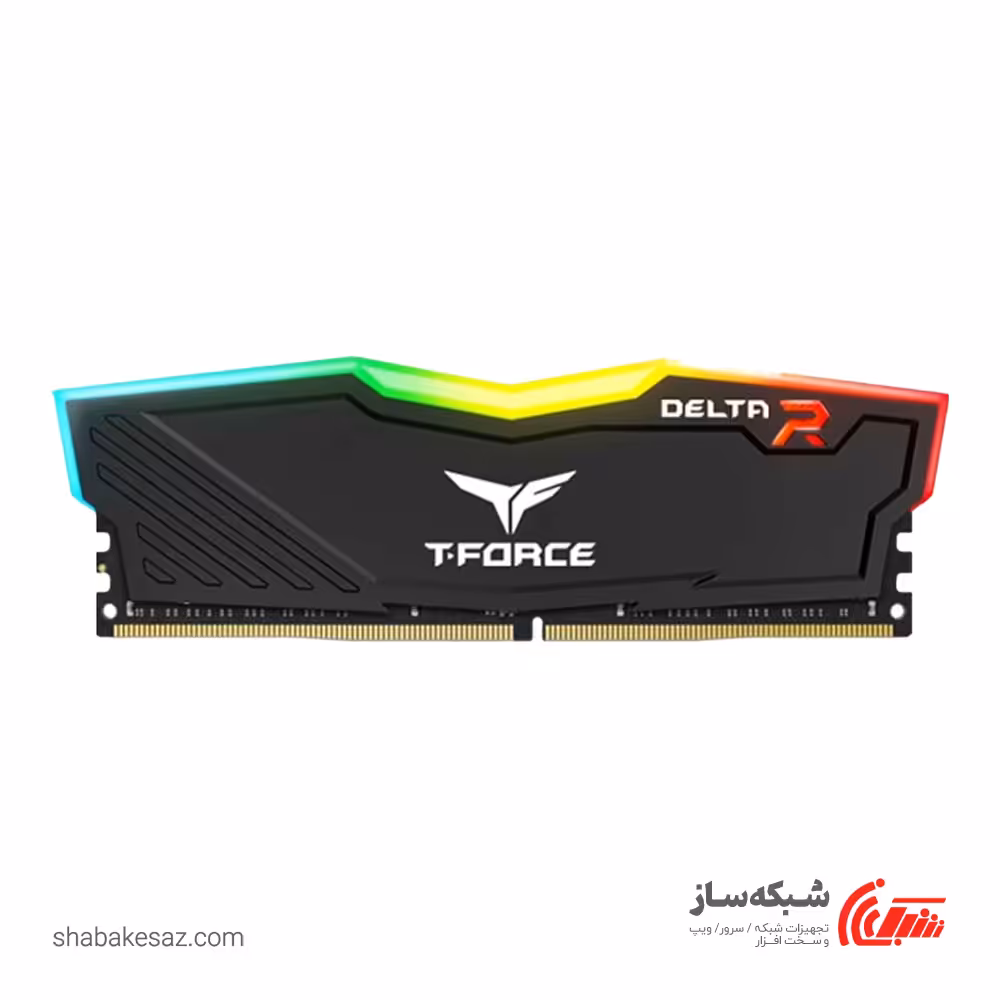 قیمت و خرید رم کامپیوتر DDR4 تیم گروپ T-Force Delta RGB ظرفیت 16 گیگابایت 3200MHz - شبکه ساز