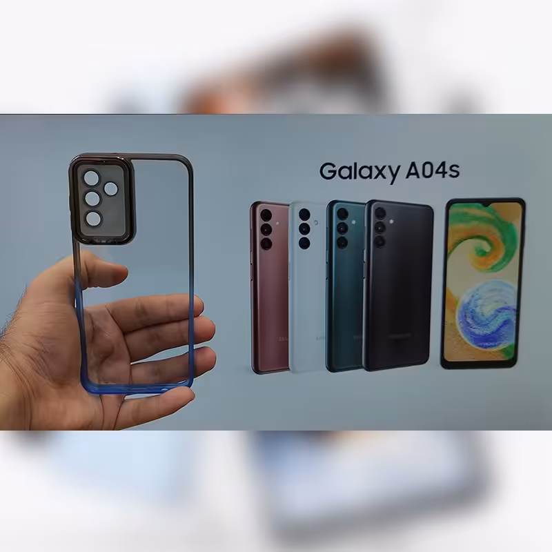 گارد شفاف دو رنگ دور سیلیکونی محافظ لنز دار هولدر دار سامسونگ A04S کد 1