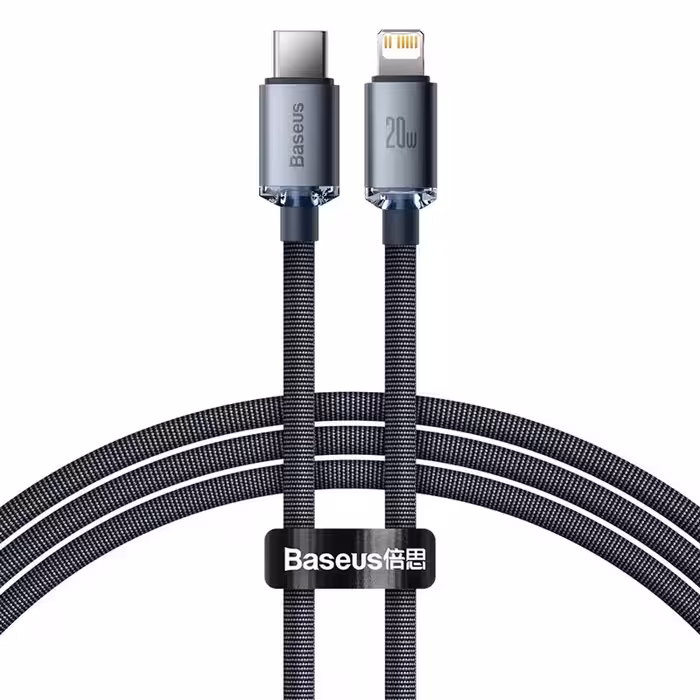 کابل تبدیل فست شارژ  20 وات بیسوس Type-C to Lightning مدل Baseus Crystal shine