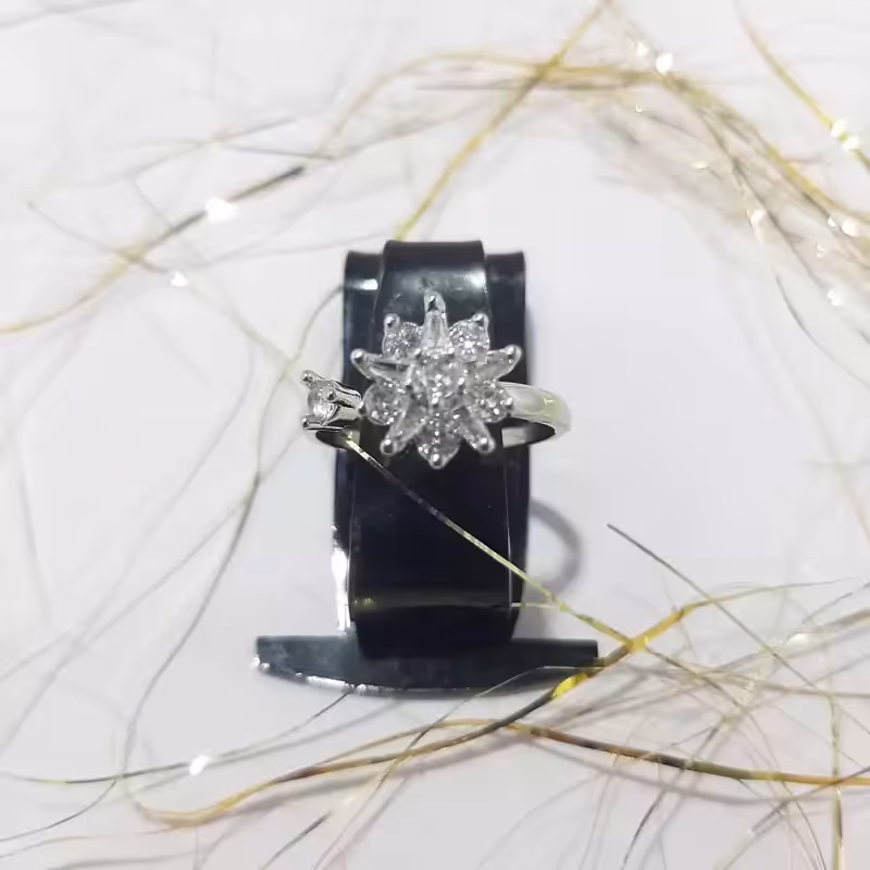 انگشتر تیتانیوم نقره ای آبکاری رادیوم کد MJ003