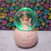 گوی موزیکال چراغدار دختر  فرشته صورتی 