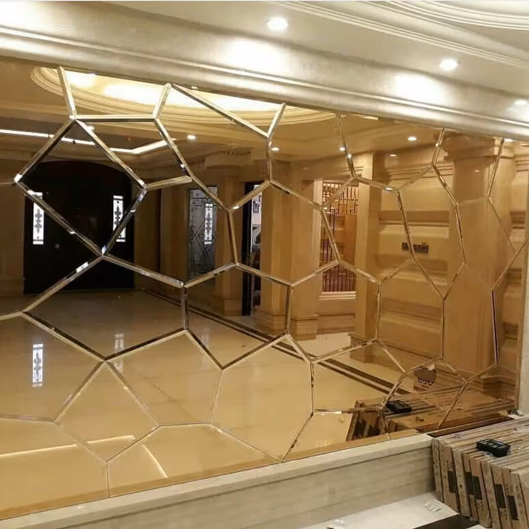 آینه دکوراتیو شامپاینی( طرح رودخانه)