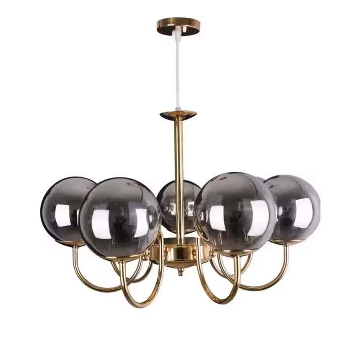 لوستر  آویز  سقفی  هفت شعله طرح حبابی طراحی مدرن حباب کدر و مات 