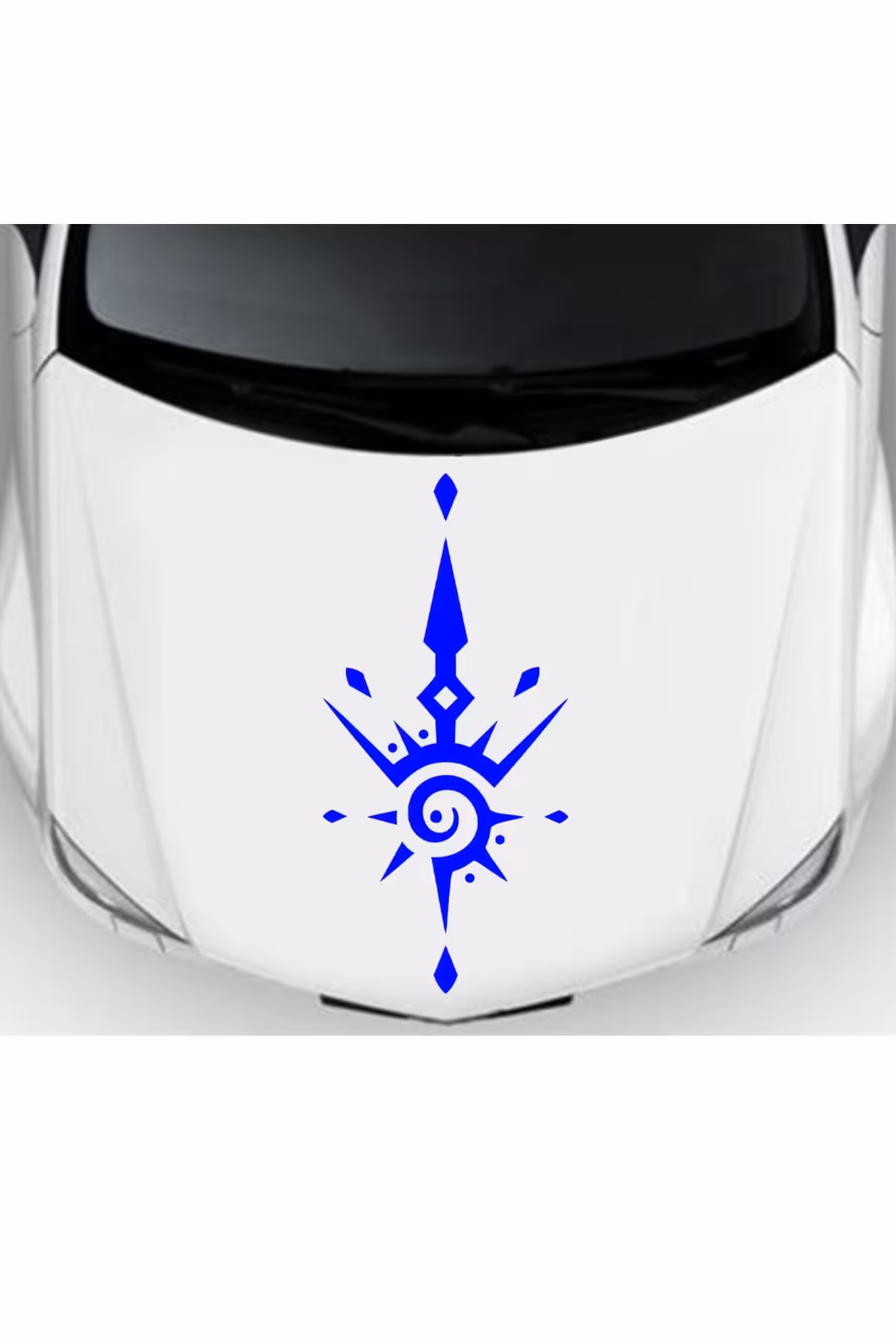 برچسب آرم و نوار شبرنگ آبی هود قبیله 43 90 سانتی متر اتومبیل بدن ماشین Melek Pazarı