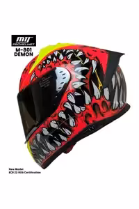 کلاه کاسکت موتورسیکلت قرمز موتور M 801 Demon Full Face Motorcycle با Sun Vizor ام تی اس MTS