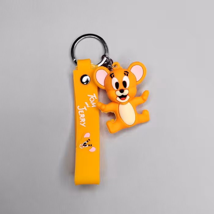 سر کلیدی جا سویچی عروسکی سیلیکونی طرح jerry  همراه با بند