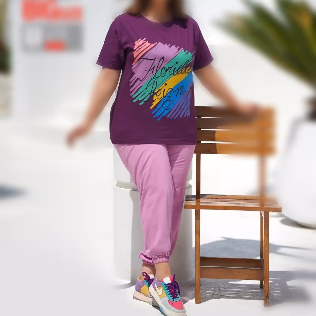 تیشرت و شلوار نخ پنبه سایز 44 تا 50