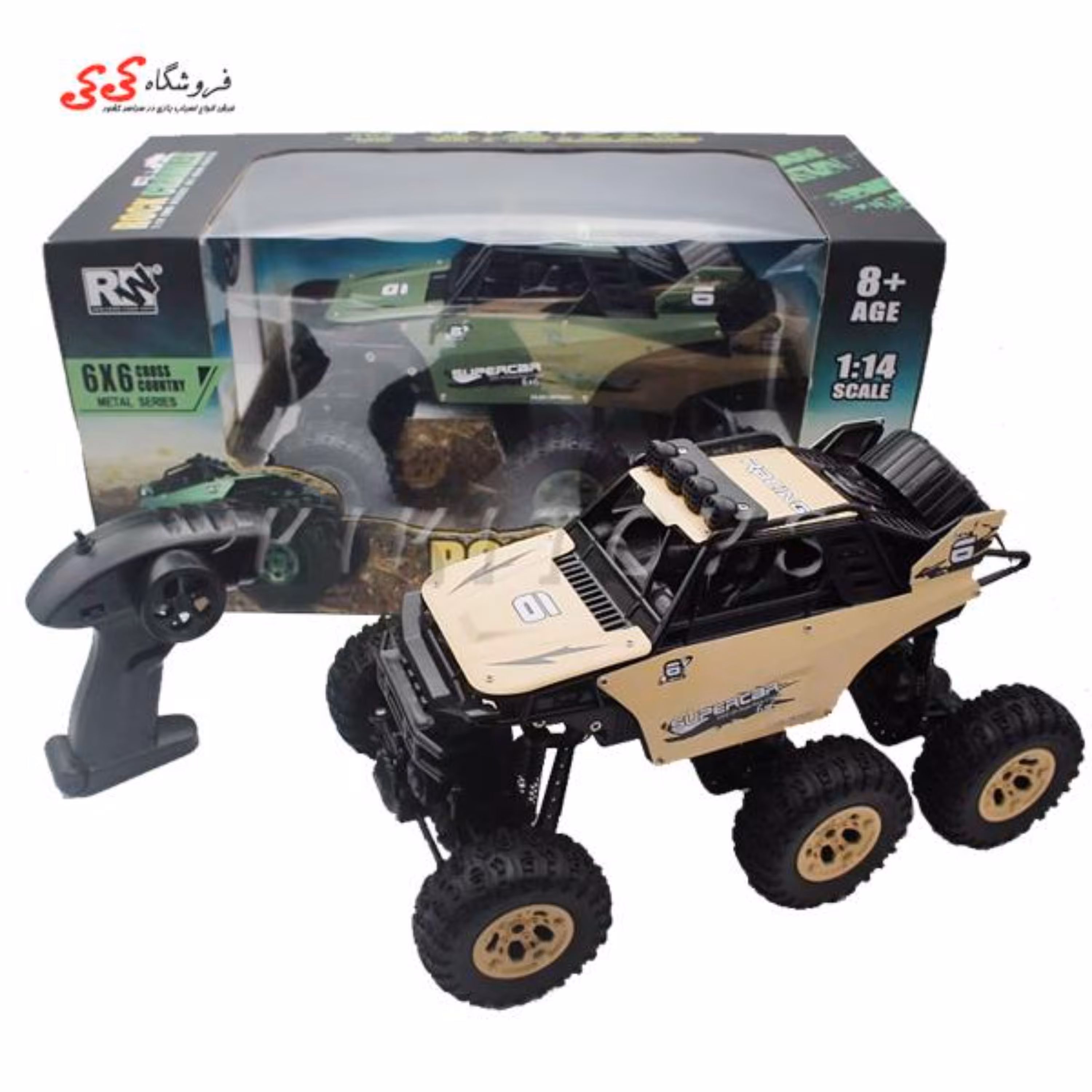 ماشین کنترلی اسباب بازی آفرودی 6 چرخ بزرگ ROCK CRAWLER 26616B