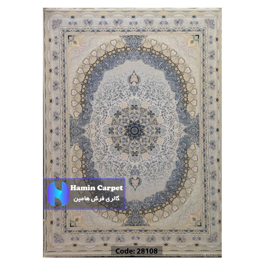 فرش 12 متری 1200 شانه تراکم 3600 نخ اکلریک گل برجسته کد AR28108