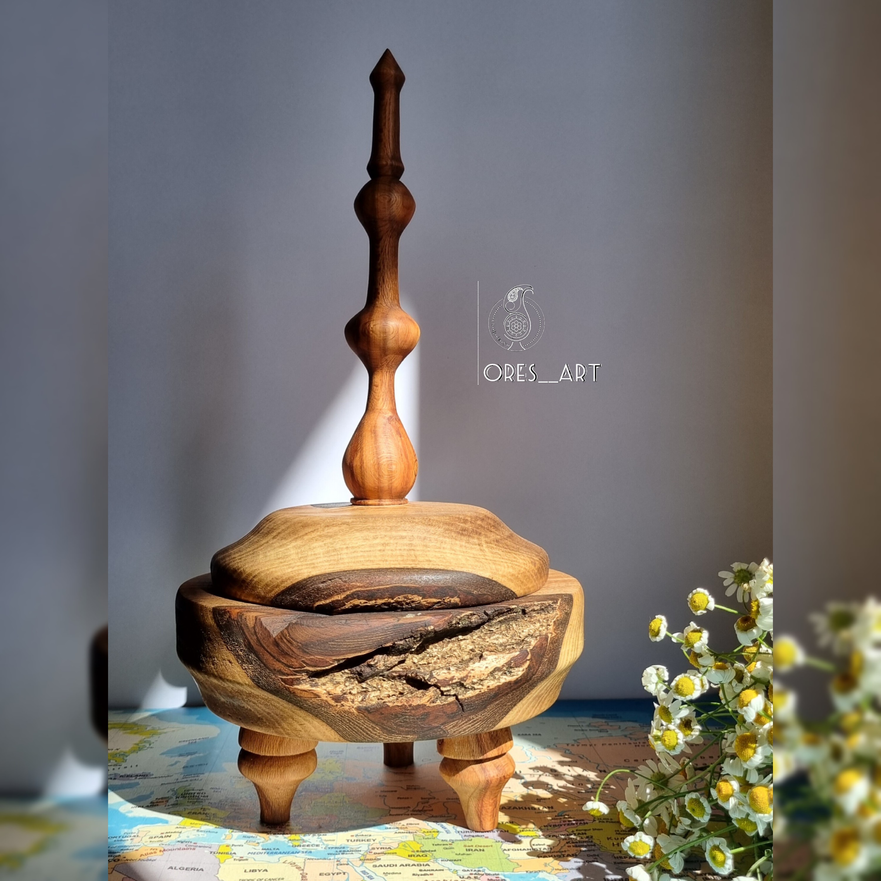 شکلاتخوری چوبی لبه پوستی