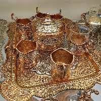 سرویس چایخوری مس و نقره
