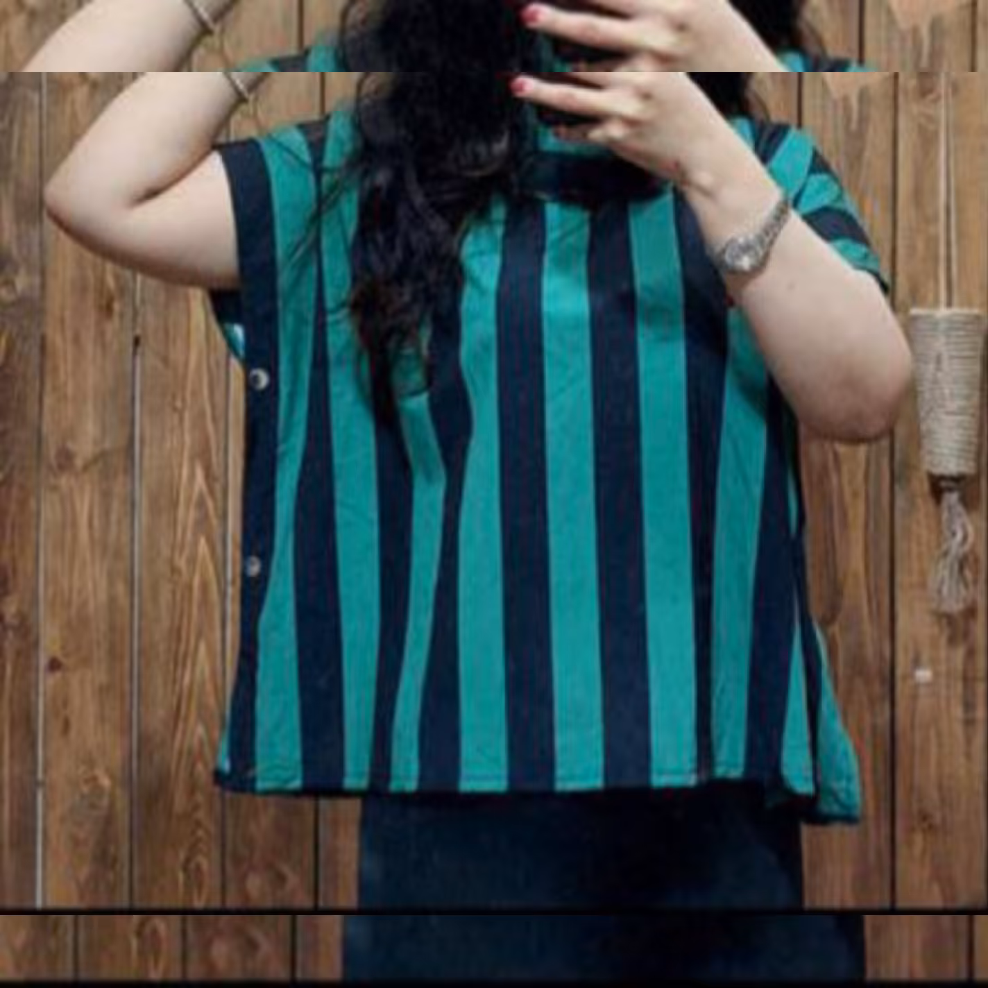 شومیز بغل دکمه فری سایز  طرح میکس