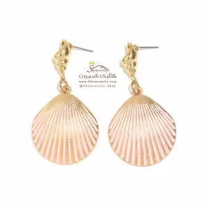 گوشواره زنانه صدف گلد صورتی EAR569B0
