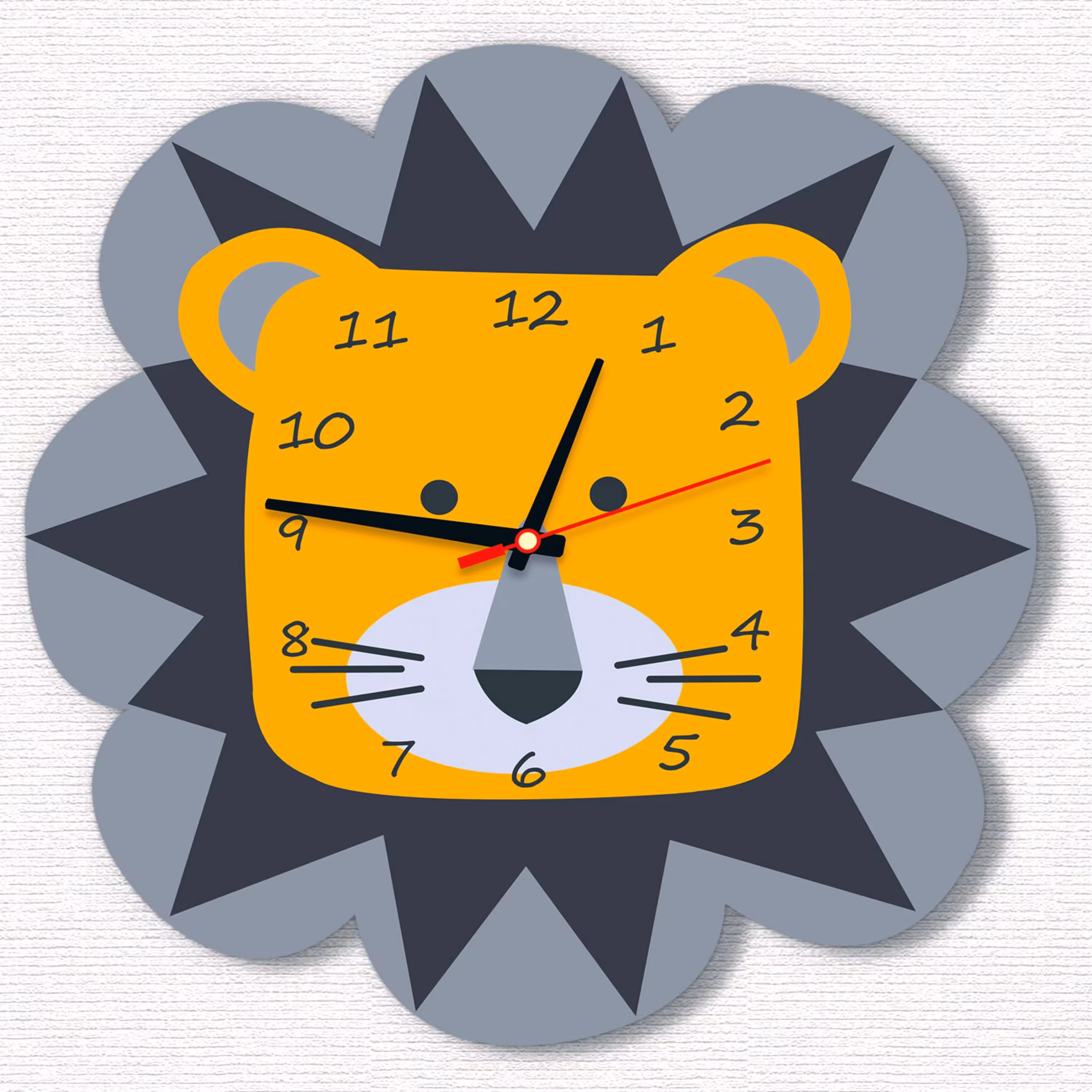 ساعت دیواری فانتزی اتاق کودک مدل شیر 1 مان لیزر