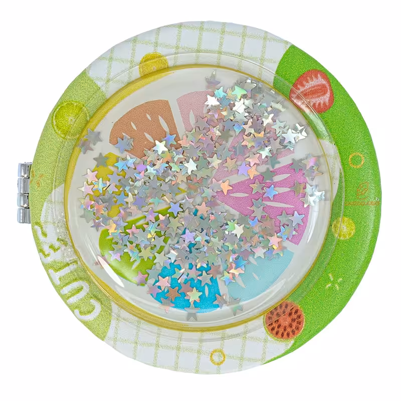 آینه گرد جیبی (آرایشی) فانتزی طرح برجسته پرتقال 055