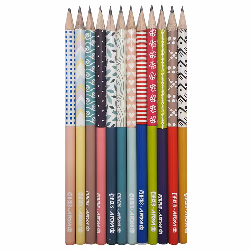 مداد مشکی آریا مدل CIRCUS کد A8 بسته 12 عددی