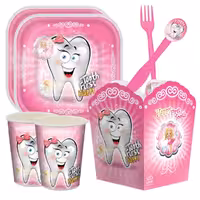 پک تولد تم دندون صورتی66تیکه