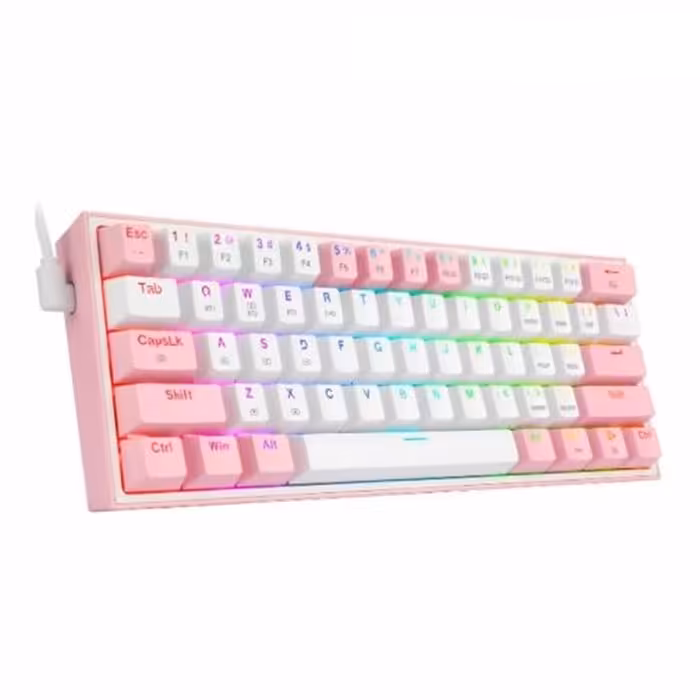 کیبورد مکانیکال گیمینگ ردراگون K616 FIZZ Pro WHITE/PINK RGB
