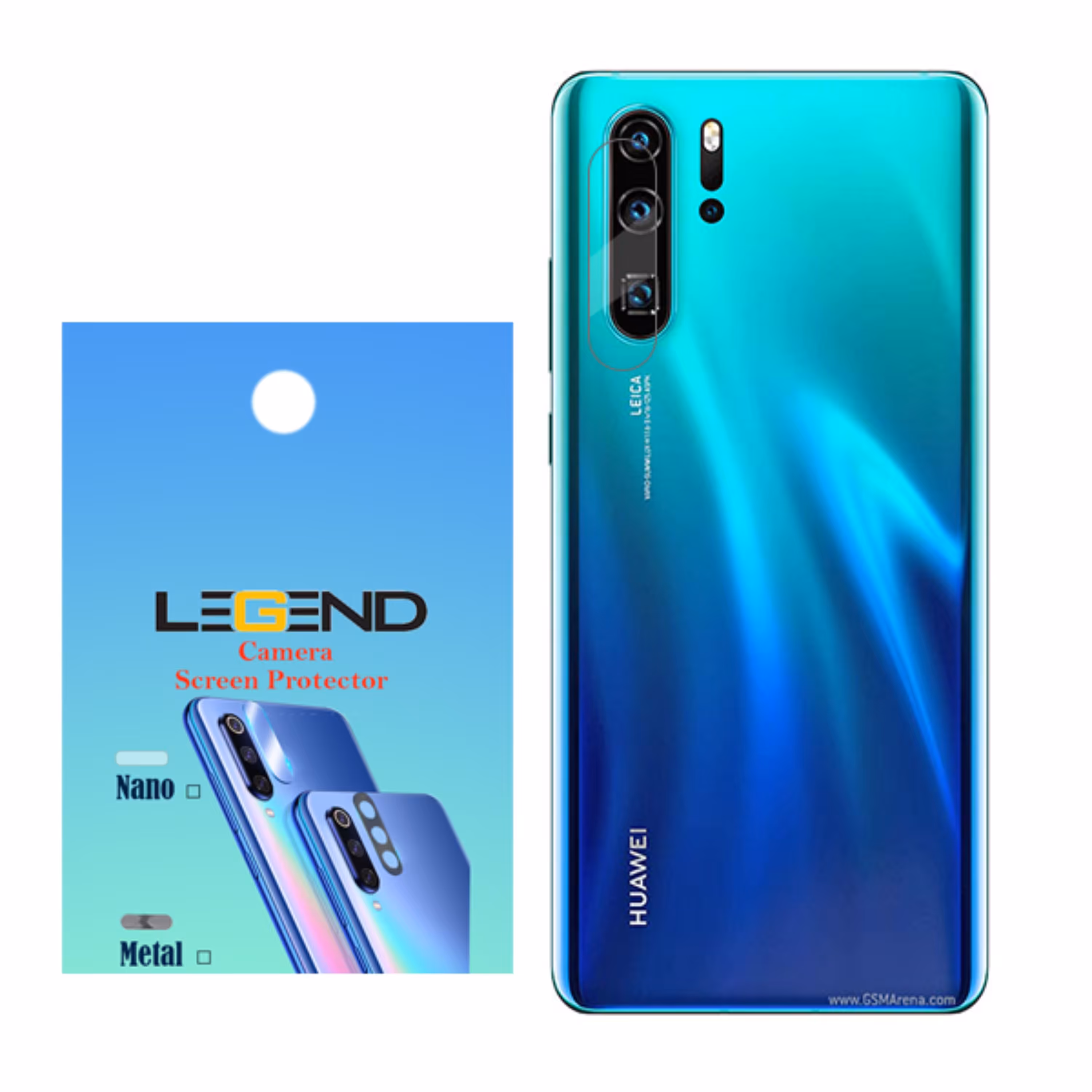 محافظ لنز دوربین لجند مدل نانو گلس مناسب برای موبایل هوآوی P30 Pro