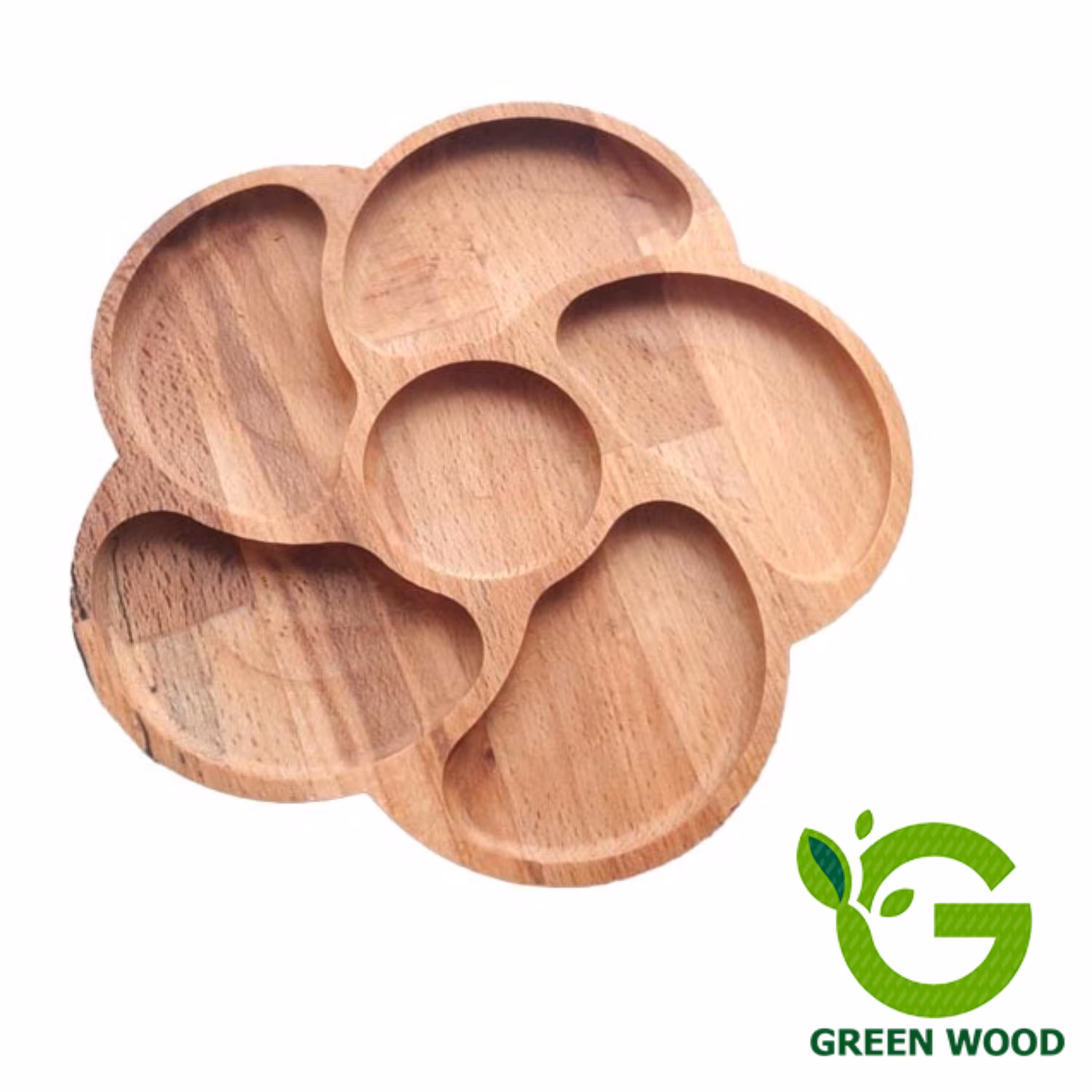 ظرف اردو خوری چوبی بامبو طرح گل 6 خانه (ظروف سرو و پذیرایی) کد Gw141203001