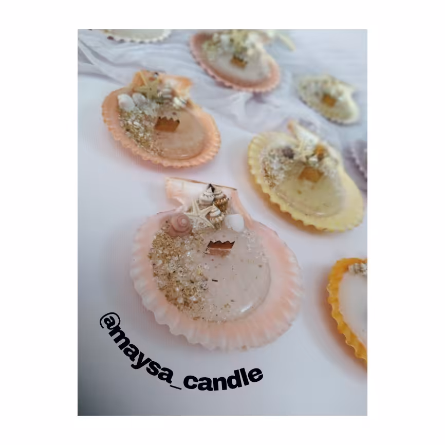 شمع صدف  با دیزاین دریایی