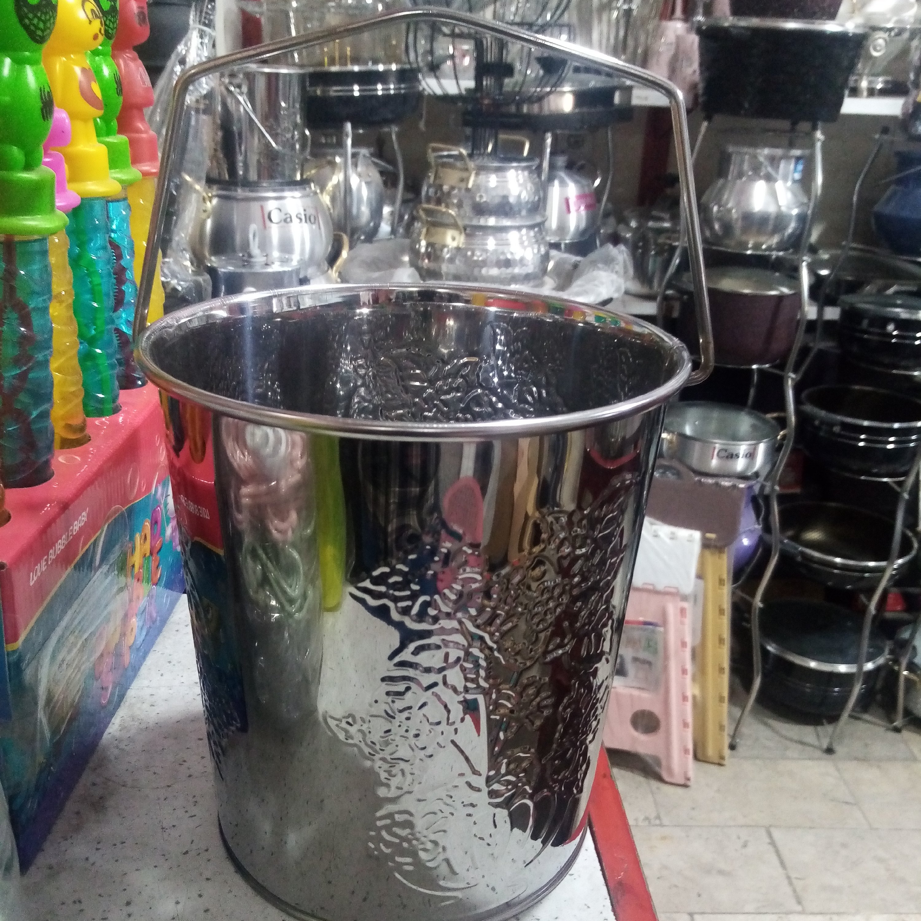 سطل اشغال دسته دار استیل