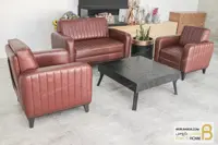 مبل مدیریتی 5 نفره نشیمن چرم میلان