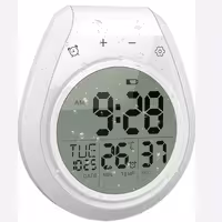 ساعت ضد آب زنگ دار و تایمردار سفید مناسب برای حمام آشپزخونه یوگا وغیره