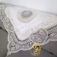 رومیزی پنج تیکه مخمل دانتل