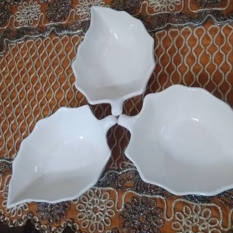 پیاله فانتزی طرح برگ چینی قابل استفاده در فر مستقیم و بدون واسطه از تولید کننده 