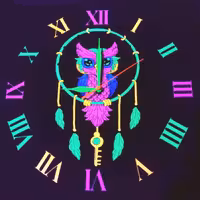 ساعت دیواری بلک لایت طرح جغد سایز 50در50 سانتیمتر Blacklight