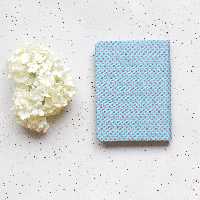 دفترچه یادداشت جلد پارچه ای کتیبه آبی خال خالی