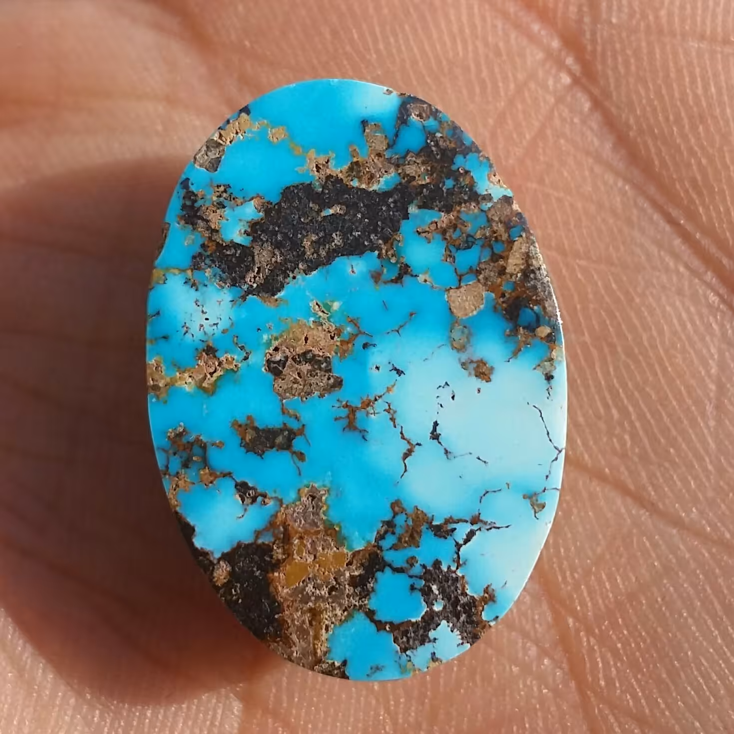 نگین فیروزه آبی دو رنگ اصل نیشابور 
خوش رنگ و بسیار فاخر 
بدون بهسازی
کاملا طبیعی
سایز درشت
خاص کد 6790