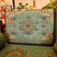 پشتی ترمه طرح شاه نشین رنگ سبز (یک جفت)