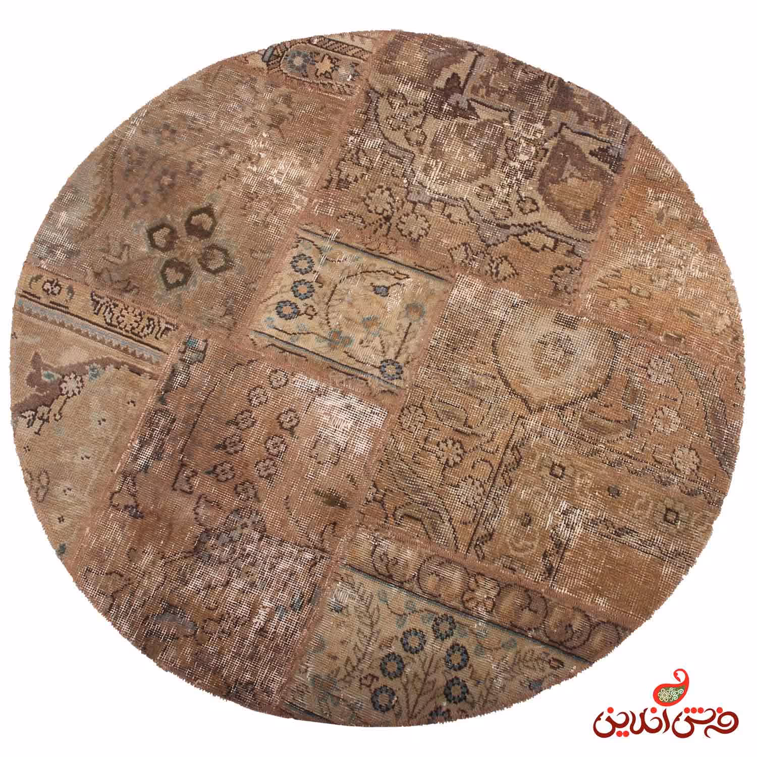 فرش گرد دستباف کلاژ کد 5063