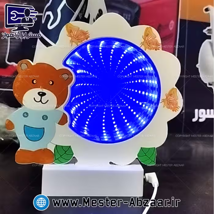 چراغ خواب تونلی جادویی رومیزی فانتزی مدل خرس عروسکی کد LED 6097