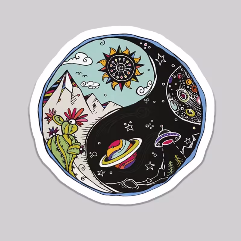 استیکر لپ تاپ طرح یین و یانگ کد 1750