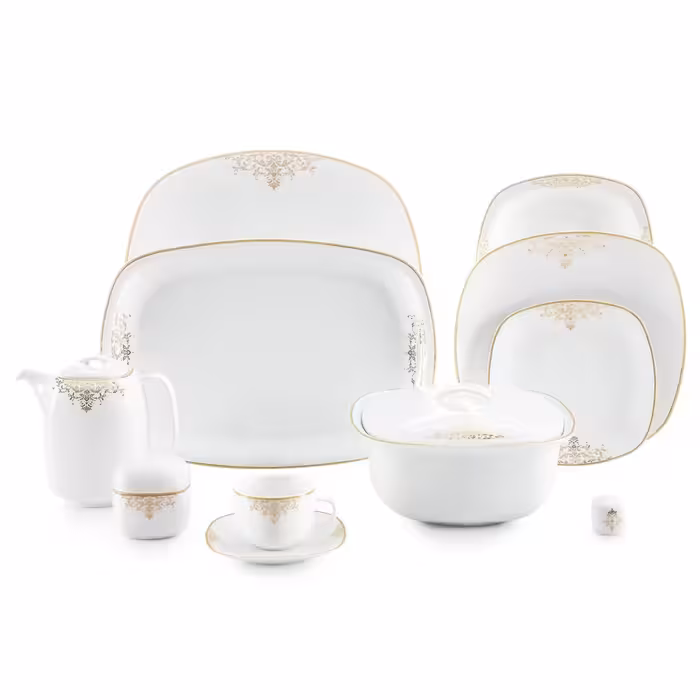 سرویس چینی 12 نفره زرین 98 پارچه قالب کواترو  آرایه مونت کارلو 