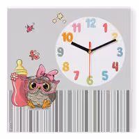 ساعت دیواری کودک MOMMY طرح جغد عینکی کد 8260