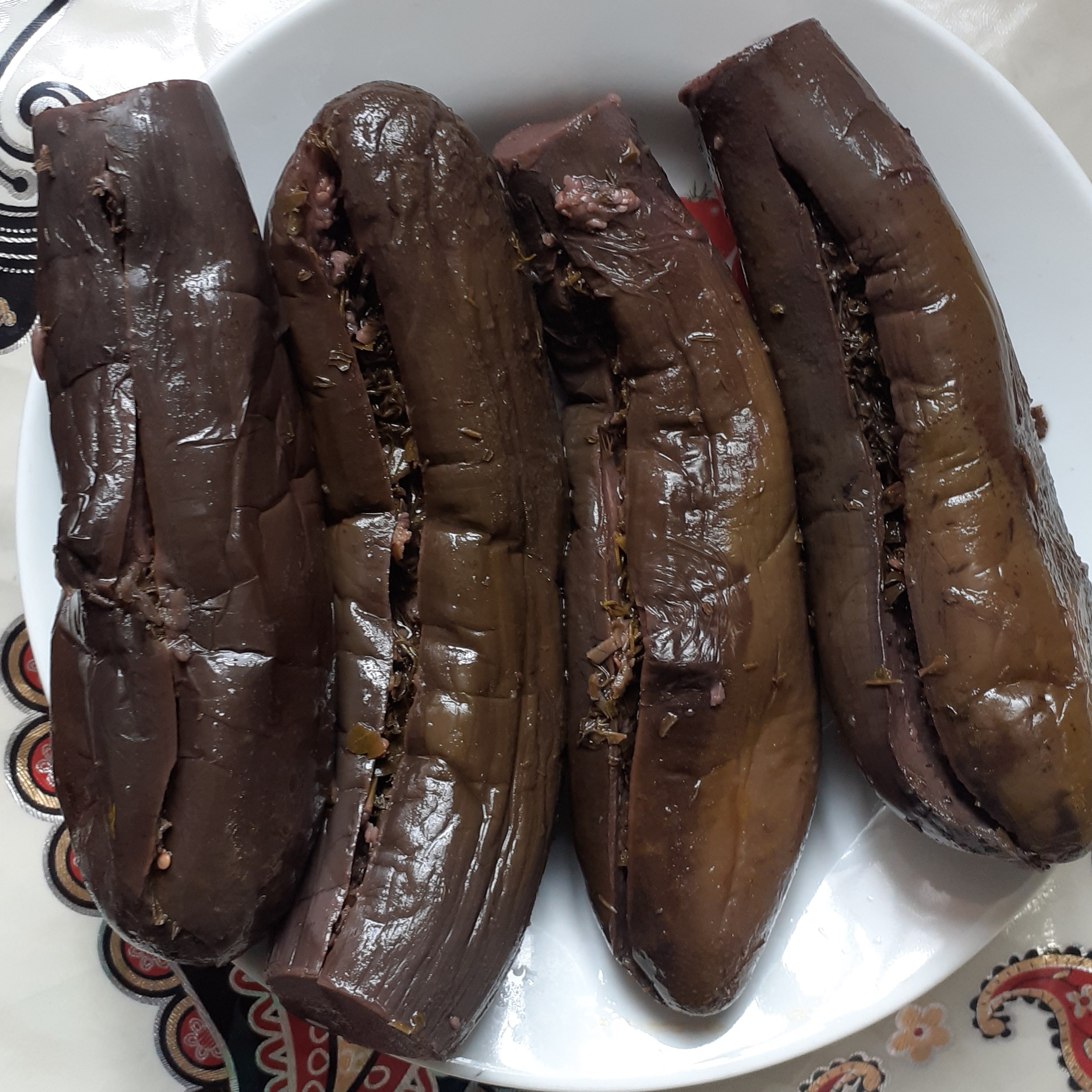 ترشی بادمجان شکم پر با سرکه ی طبیعی و خانگی
