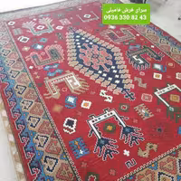 گلیم ماشینی4متری رنگ لاکی طرح ارغوان مناسب اشپزخانه 