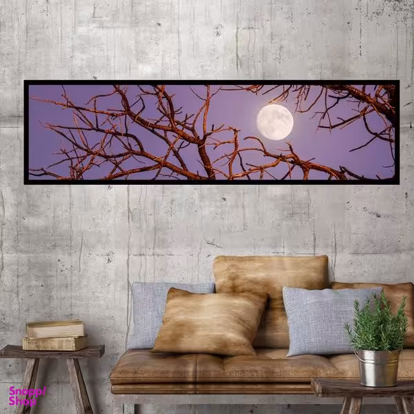 تابلو بکلیت طرح درخت خشک و ماه مدل کشیده B-7766