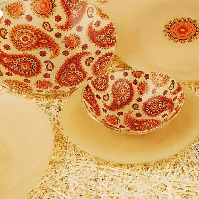 سرویس غذا خوری 26 تکه ترمه خرید مستقیم و بی واسطه و ارزان از تولیدی تهران ارسال با باربری به سراسر کشور