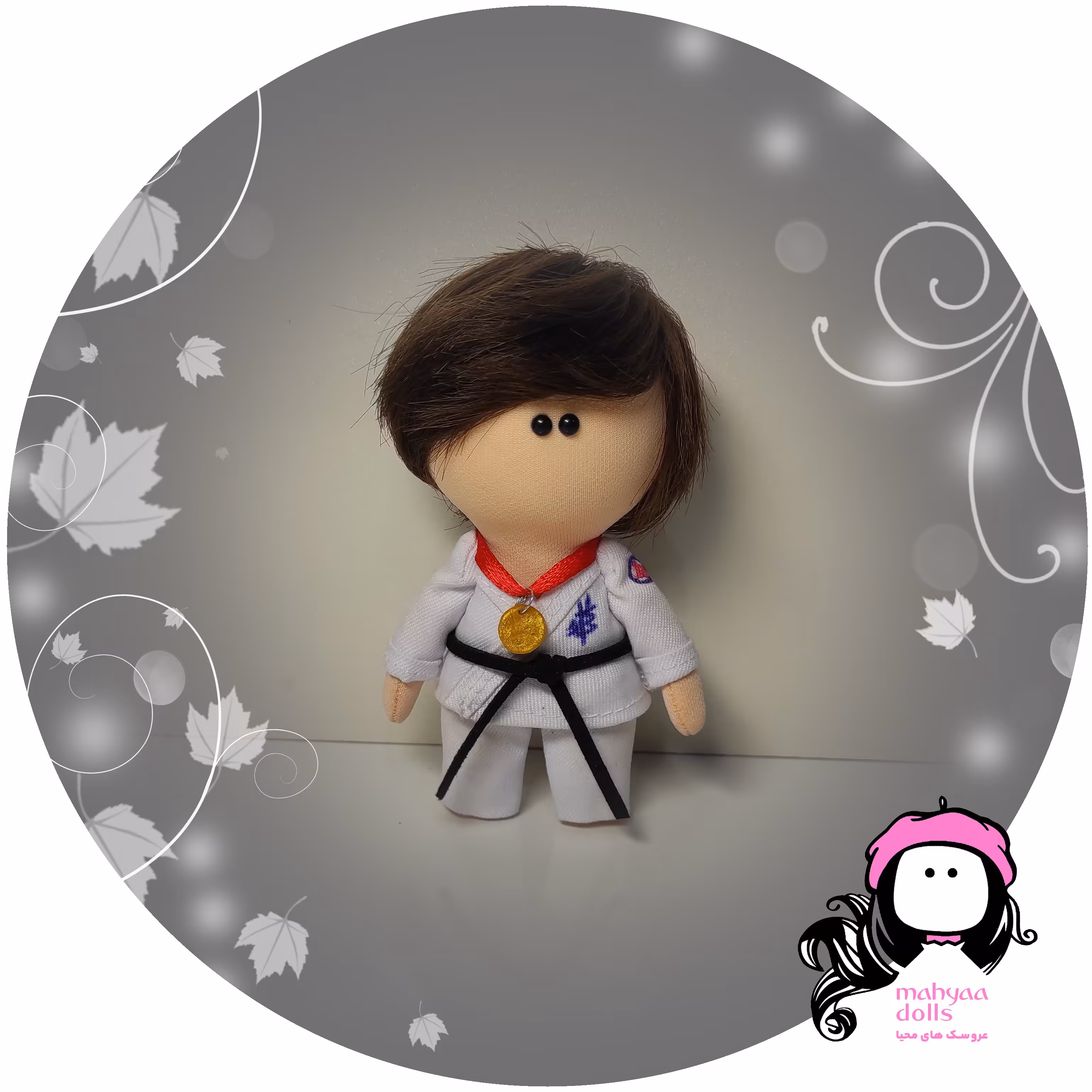 عروسک روسی  کاراته کار سرکلیدی 10 سانتی