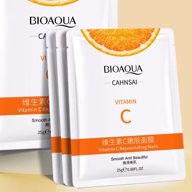 ماسک ورقه ای ویتامین سی بیوآکوا روشن کننده وسفید کننده پوست