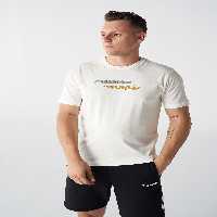 تی شرت سفید مردانه آستین کوتاه را تقسیم کنید hummel