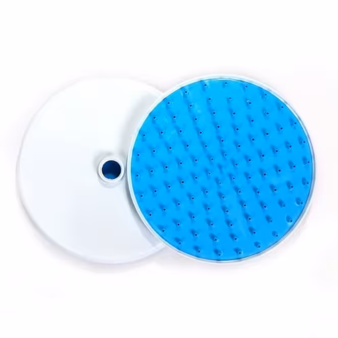 سردوش حمام گرد بزرگ پلاستیکی در رنگهای آبی و سفید در بسته بندی 110 عددی