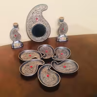 هفت سین 9 تیکه سفال ترنج نگین دار