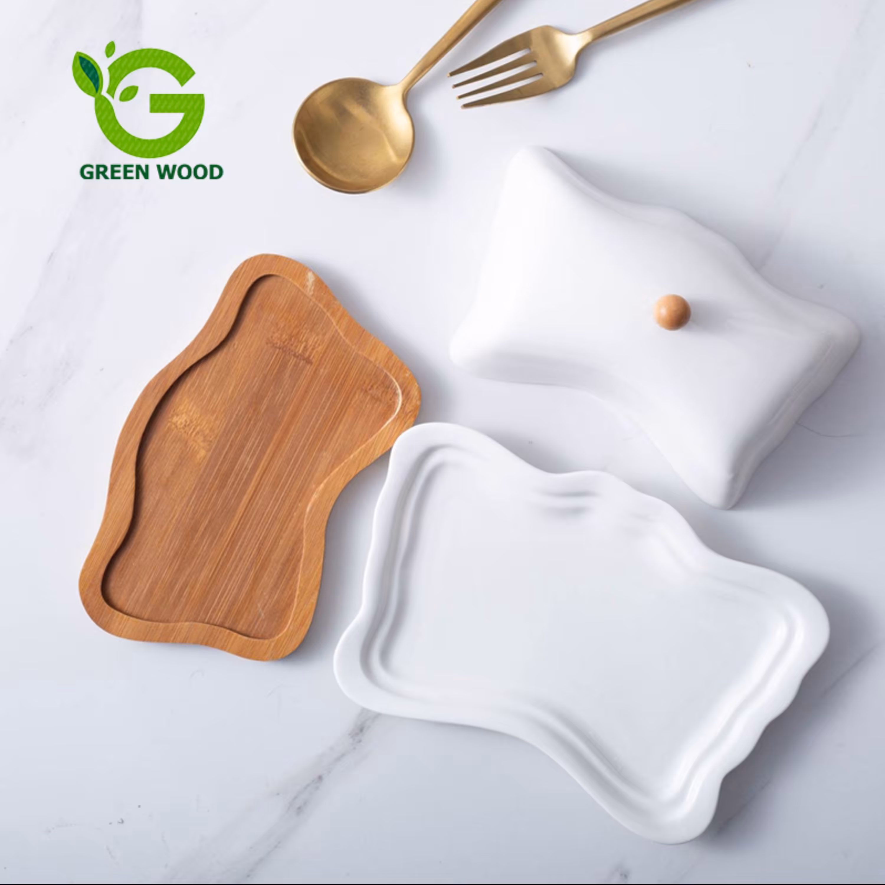 ظرف کره خوری بامبو سرامیک طرح پروانه مدل 5035 کد Gw180401002